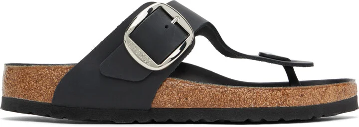 Birkenstock Black Regular Gizeh Big Buckle Sandals