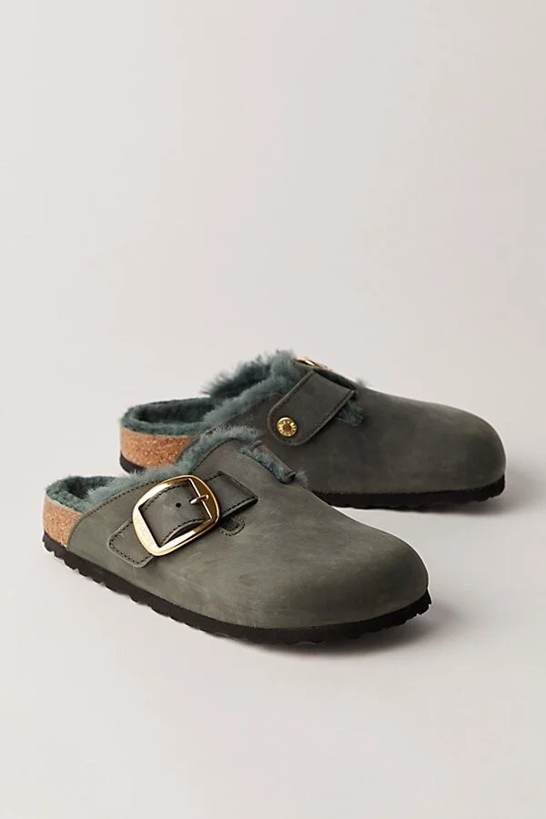 Birkenstock Boston Big Buckle Shearling Clogs - Image 2
