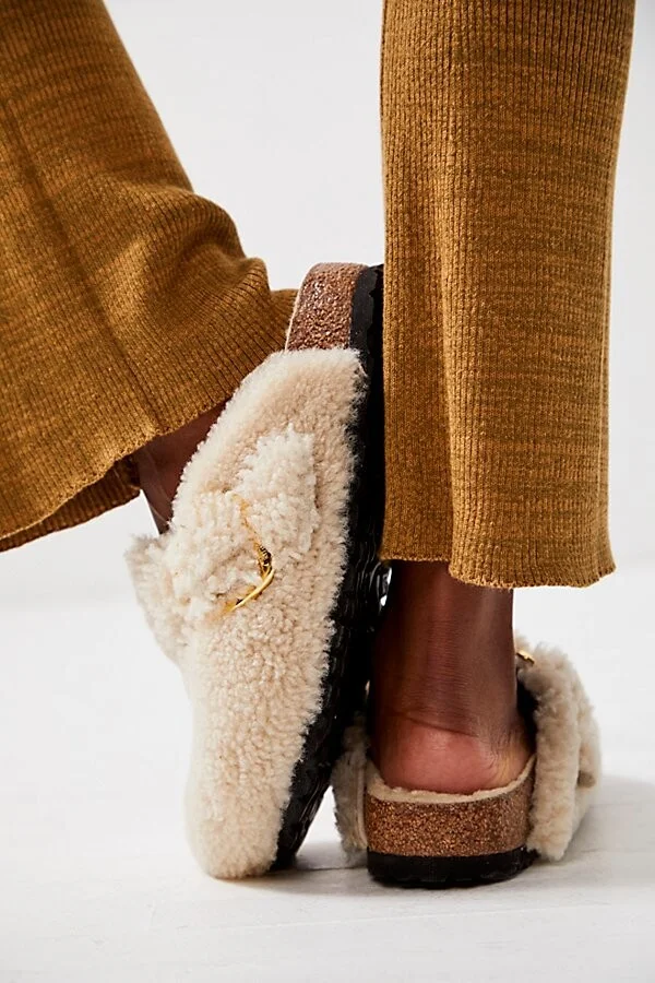 Birkenstock Boston Big Buckle Teddy Shearling Clogs