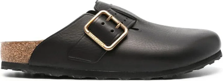 Birkenstock Boston Bold Black, Pull Up Leather Shoes