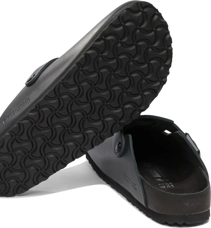 Birkenstock "Boston" Leather Flat Mules - Image 5