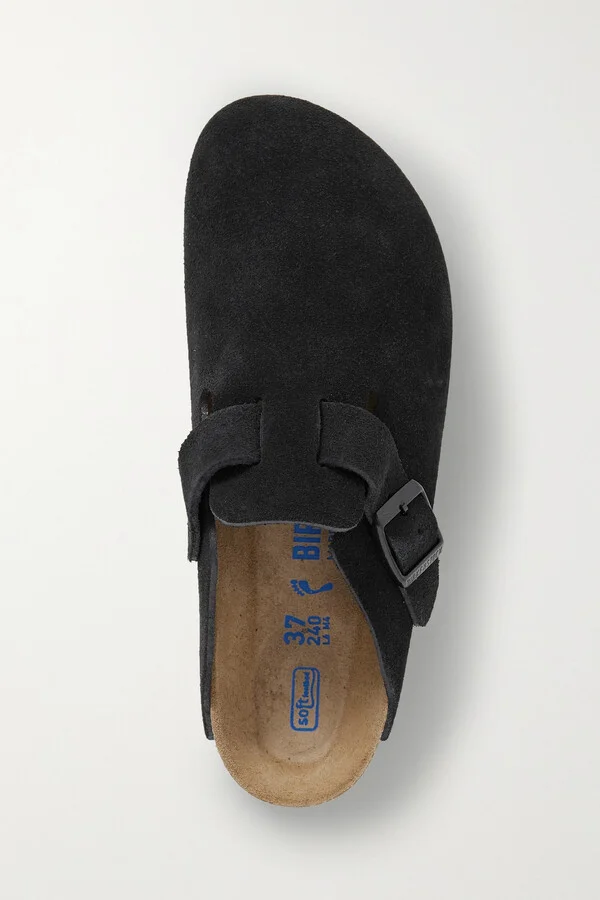 Birkenstock - Boston Suede Clogs - Black - Image 5