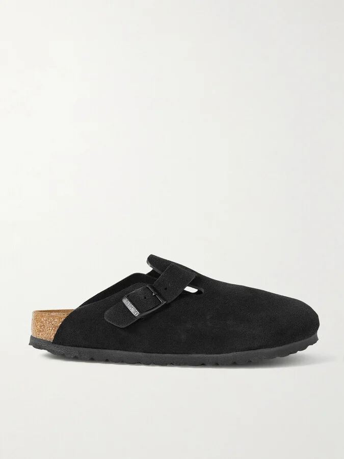 Birkenstock - Boston Suede Clogs - Black