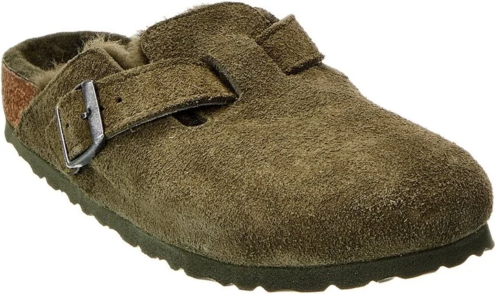 Birkenstock Boston Vl Narrow Suede & Shearling Clog