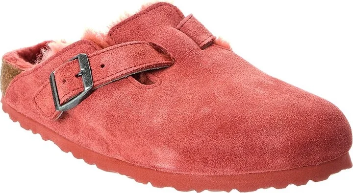 Birkenstock Boston Vl Narrow Suede & Shearling Clog