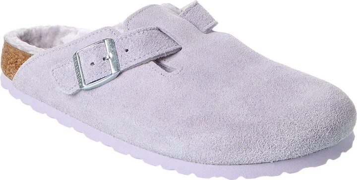 Birkenstock Boston Vl Narrow Suede & Shearling Clog