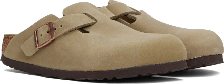 Birkenstock Brown Narrow Boston Oiled Leather Slip-on Loafers - Image 4