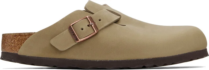 Birkenstock Brown Narrow Boston Oiled Leather Slip-on Loafers