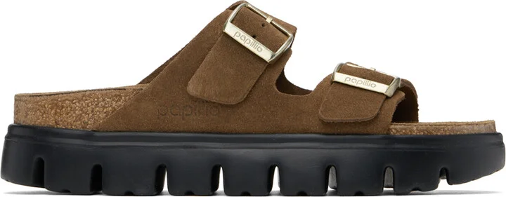 Birkenstock Brown Narrow Papillio Arizona Platform Sandals