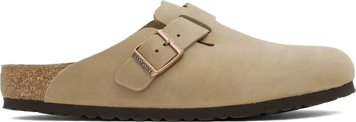 Birkenstock Brown Regular Boston Oiled Leather Clogs