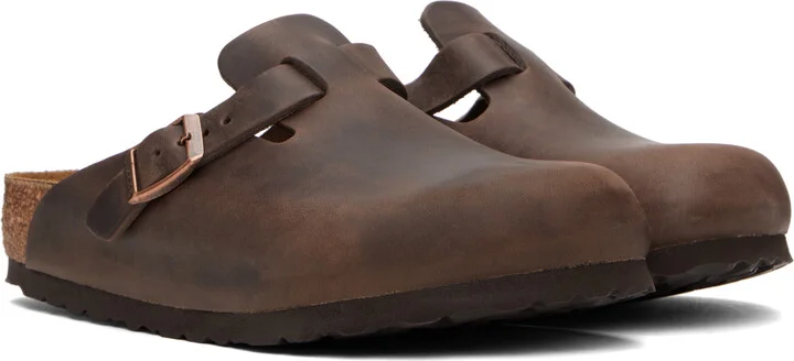 Birkenstock Brown Regular Boston Slip-on Loafers - Image 4