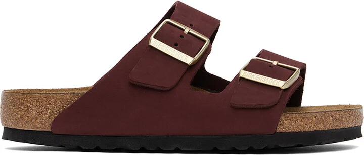 Birkenstock Burgundy Regular Arizona Soft Footbed Sandals