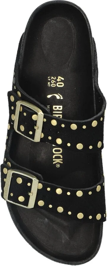 Birkenstock 'Florida' Black Leather Slippers - Image 2