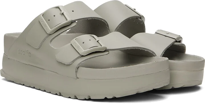 Birkenstock Gray Arizona Flex Platform Sandals - Image 4