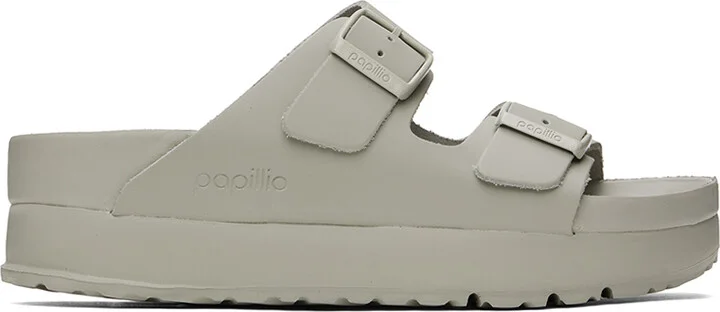 Birkenstock Gray Arizona Flex Platform Sandals