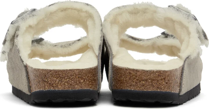 Birkenstock Gray Narrow Arizona Shearling Sandals - Image 2