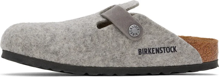 Birkenstock Gray Narrow Boston Slip-on Loafers - Image 3