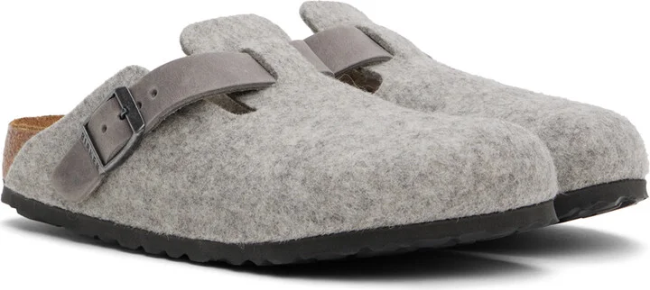 Birkenstock Gray Narrow Boston Slip-on Loafers - Image 4
