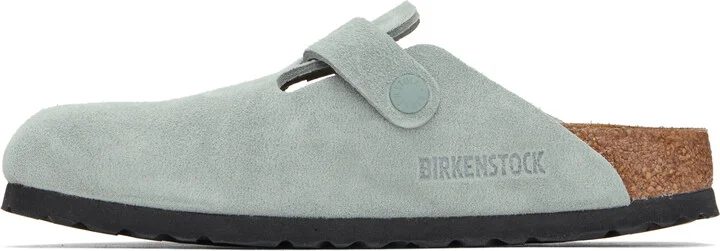Birkenstock Gray Narrow Boston Soft Footbed Slip-on Loafers - Image 3