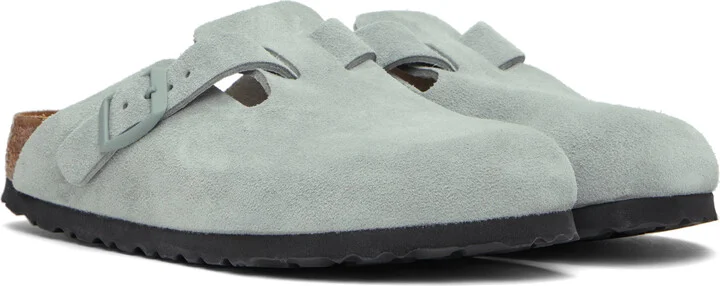 Birkenstock Gray Narrow Boston Soft Footbed Slip-on Loafers - Image 4