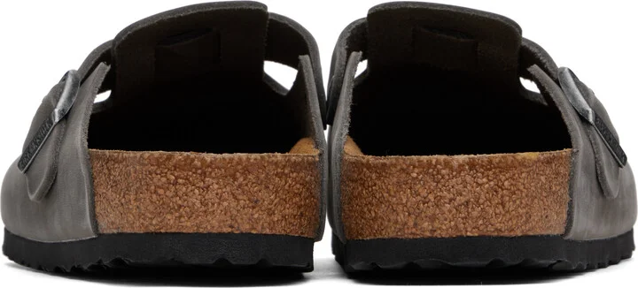 Birkenstock Gray Regular Boston Soft Footbed Slip-on Loafers - Image 2