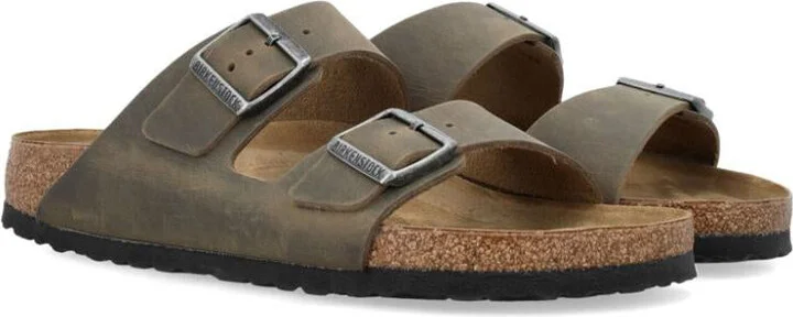 Birkenstock Green Leather Arizona Sandals - Image 4
