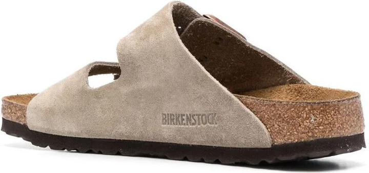Birkenstock Grey 'Arizona' Slippers In Suede - Image 2