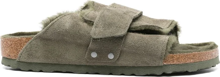 Birkenstock Kyoto Shearling Thyme, Suede Leather/Nubuck Shoes