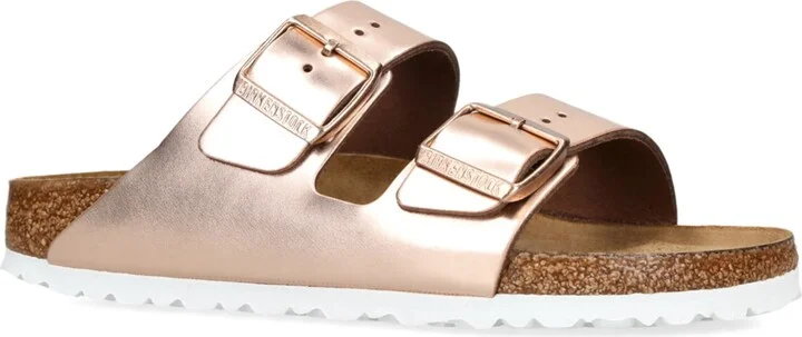Birkenstock Leather Metallic Arizona Sandals - Image 3