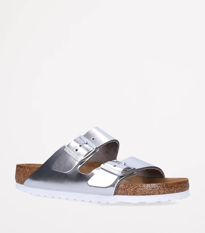 Birkenstock Leather Metallic Arizona Sandals - Image 3