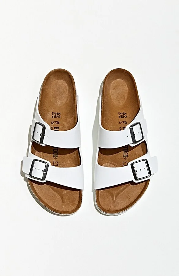 Birkenstock Men's Arizona Birko-Flor Sandal in White - Image 2
