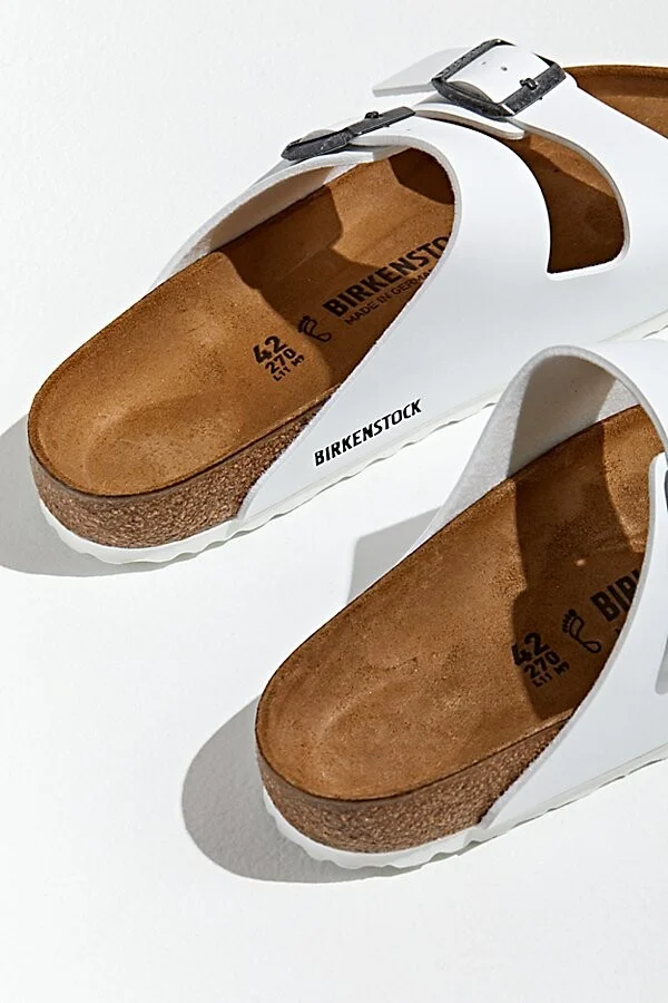 Birkenstock Men's Arizona Birko-Flor Sandal in White - Image 3