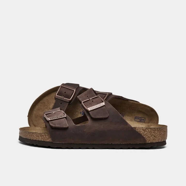 Birkenstock Men's Arizona Essentials Oiled Leather Two-Strap Sandals from Finish Line - Image 2