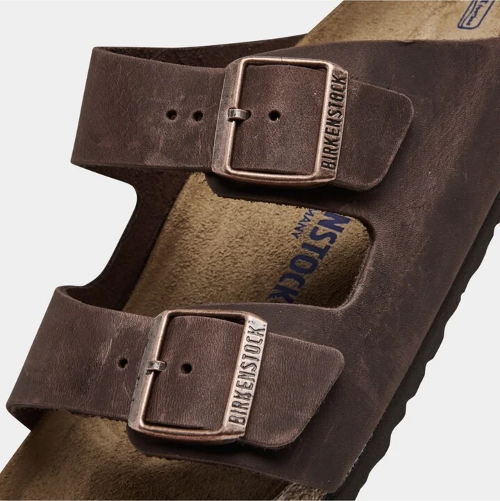 Birkenstock Men's Arizona Essentials Oiled Leather Two-Strap Sandals from Finish Line - Image 3