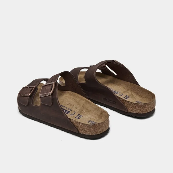 Birkenstock Men's Arizona Essentials Oiled Leather Two-Strap Sandals from Finish Line - Image 4