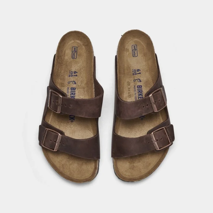 Birkenstock Men's Arizona Essentials Oiled Leather Two-Strap Sandals from Finish Line - Image 5
