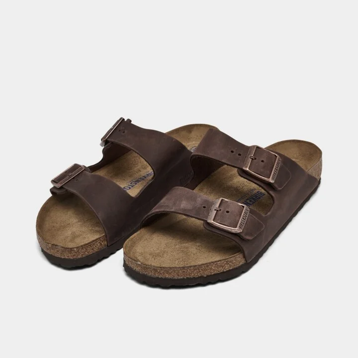 Birkenstock Men's Arizona Essentials Oiled Leather Two-Strap Sandals from Finish Line