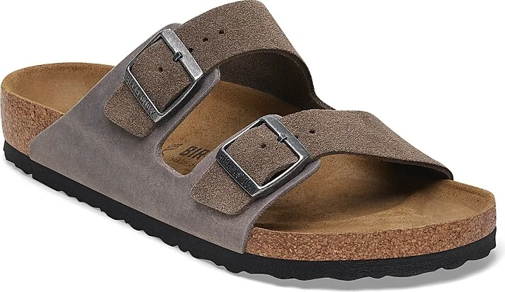 Birkenstock Men's Arizona Sandals in Gray Suede