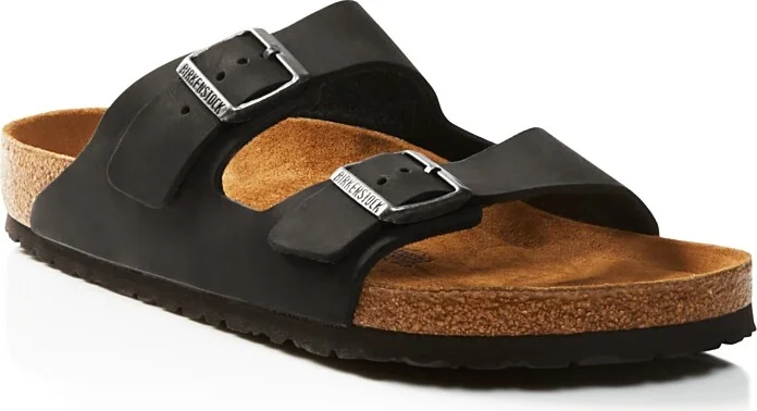 Birkenstock Men's Arizona Slide Sandals in Black/Dark Sand