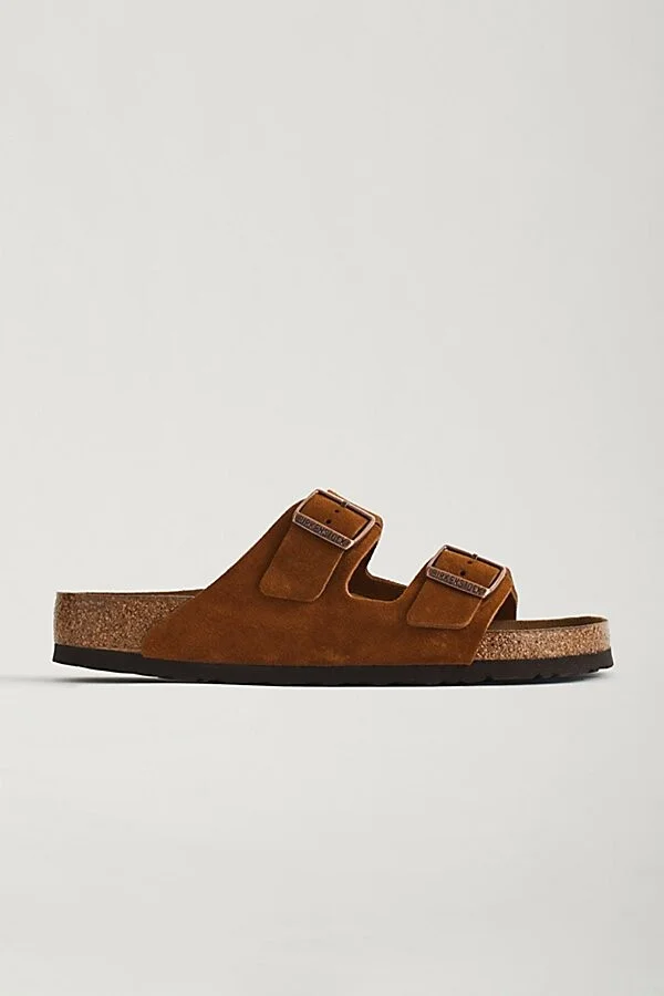Birkenstock Men's Arizona Soft Footbed Sandal in Mink at Urban Outfitters - Image 2
