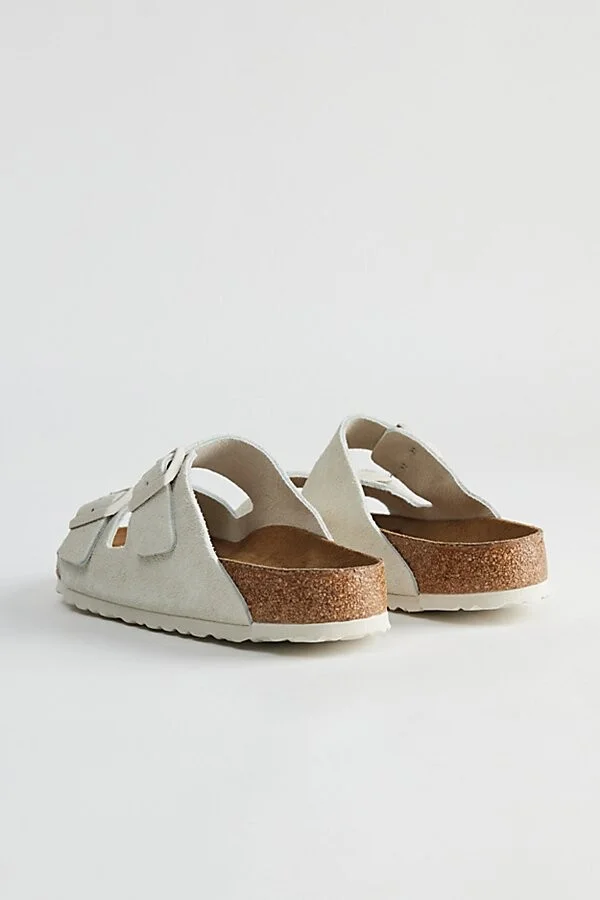 Birkenstock Men's Arizona Soft Footbed Suede Sandal in Antique White - Image 3