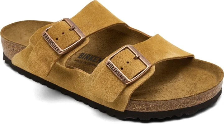Birkenstock Men's Arizona Suede Leather Soft Footbed Sandals from Finish Line