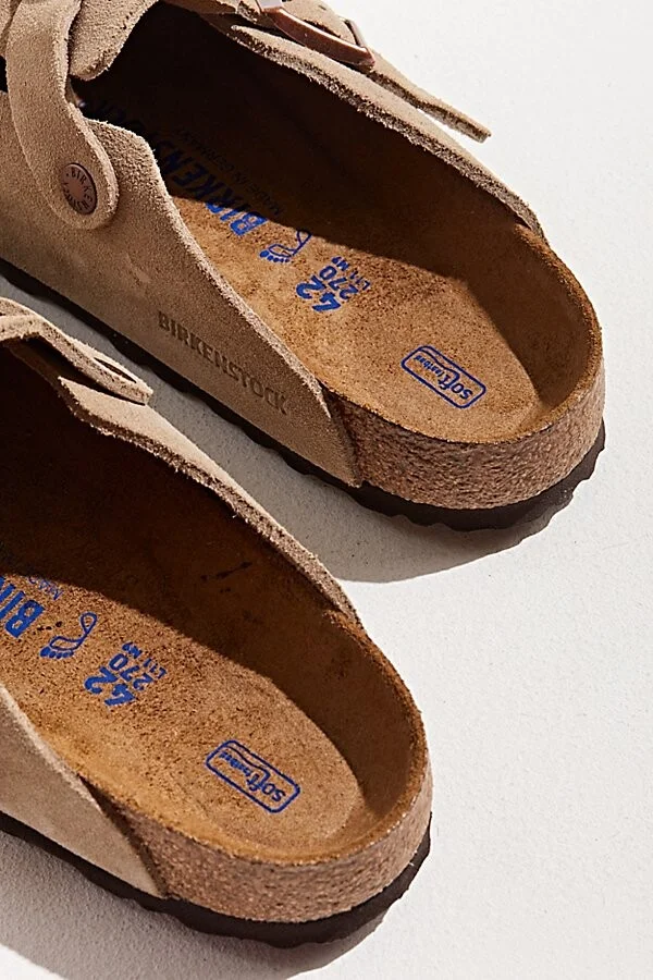 Birkenstock Men's Boston Soft Footbed Clog in Taupe - Image 4