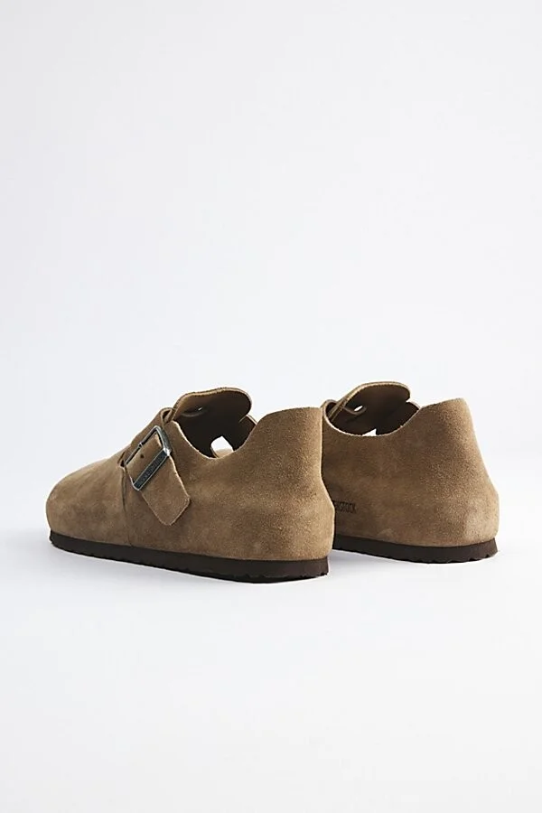 Birkenstock Men's London Suede Slip-On Shoe in Taupe - Image 5