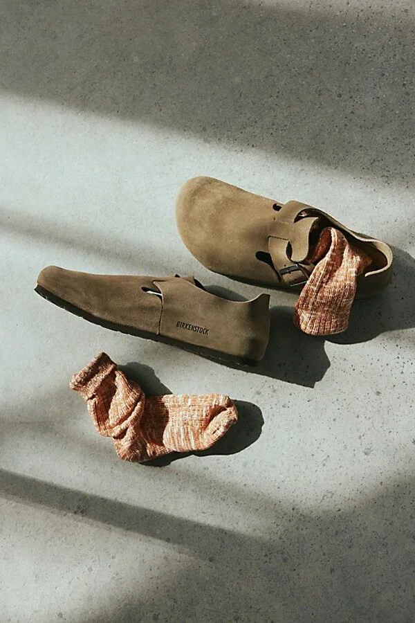 Birkenstock Men's London Suede Slip-On Shoe in Taupe