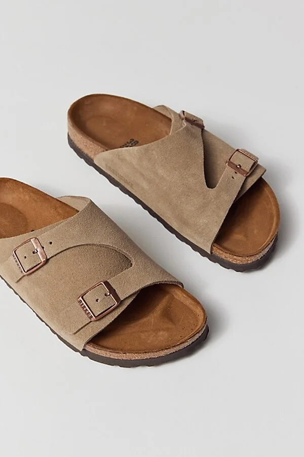Birkenstock Men's Zurich Slide Sandal in Taupe - Image 4