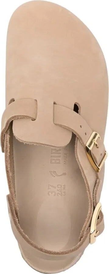 Birkenstock Nubuk Leather Tokio Clog Shoes - Image 4