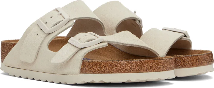 Birkenstock Off-White Regular Arizona Soft Footbed Sandals - Image 4