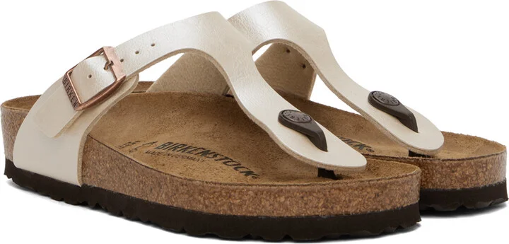 Birkenstock Off-White Regular Gizeh Sandals - Image 4