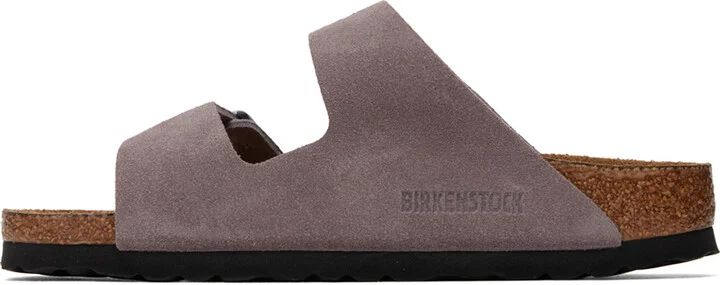 Birkenstock Purple Narrow Arizona Soft Footbed Sandals - Image 3